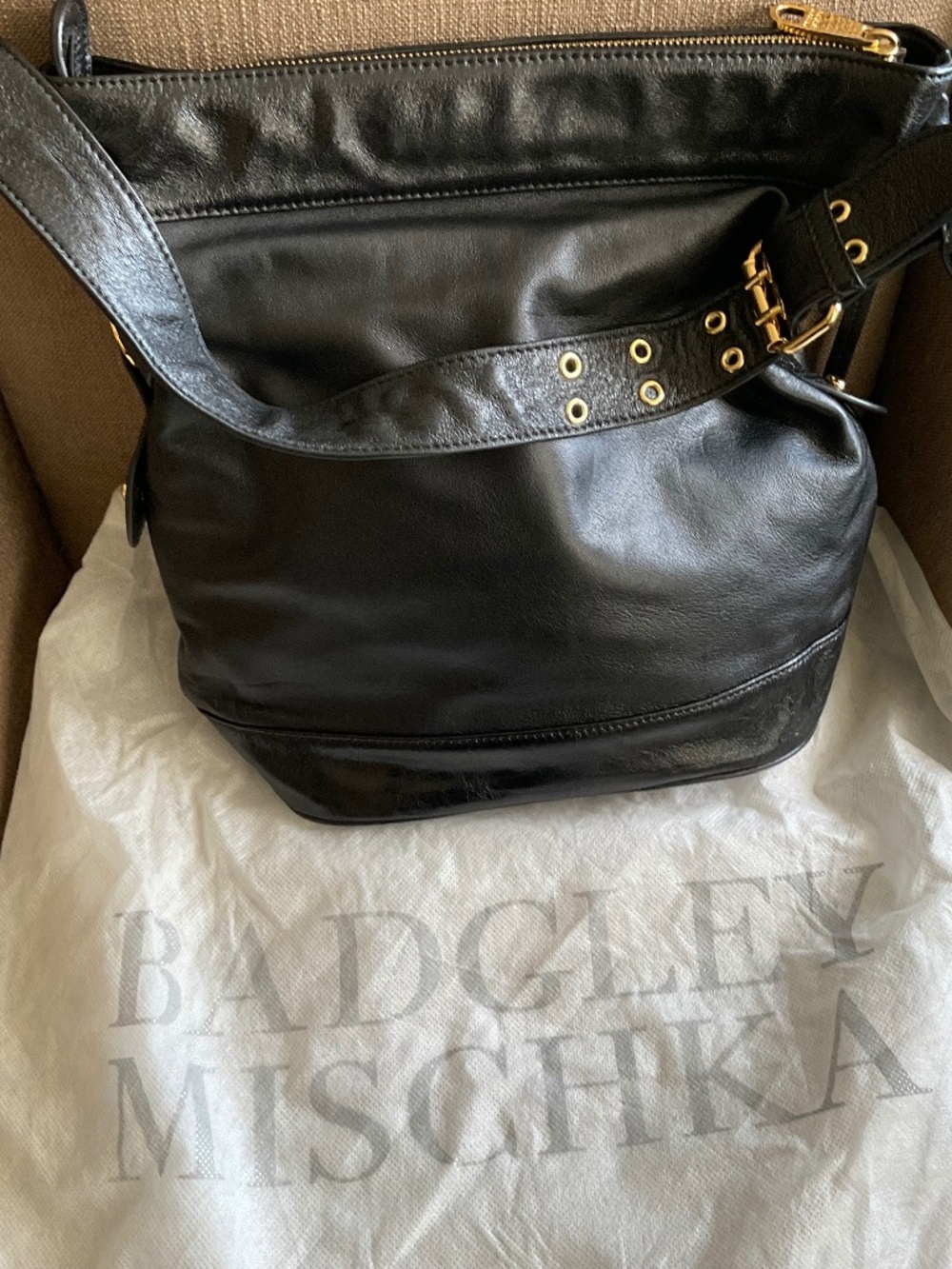 Leather Badgley Mischka Shoulder Bag